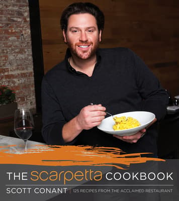 The Scarpetta Cookbook by Scott Conant, photography by Brent Herrig The Scarpetta Cookbook book cover, food and beverage photography by Brent Herrig
