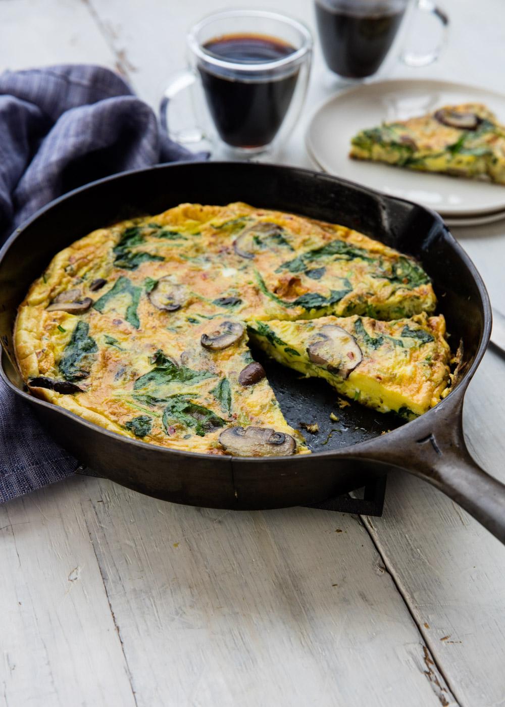 Mushroom leek and spinach frittata from The Whole30 Cookbook