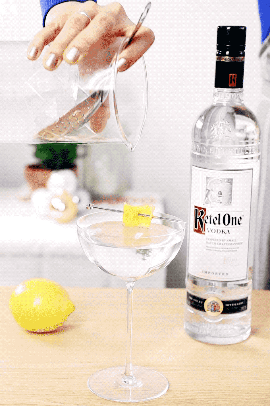 Shimmering Ketel One martini cocktail cinemagraph