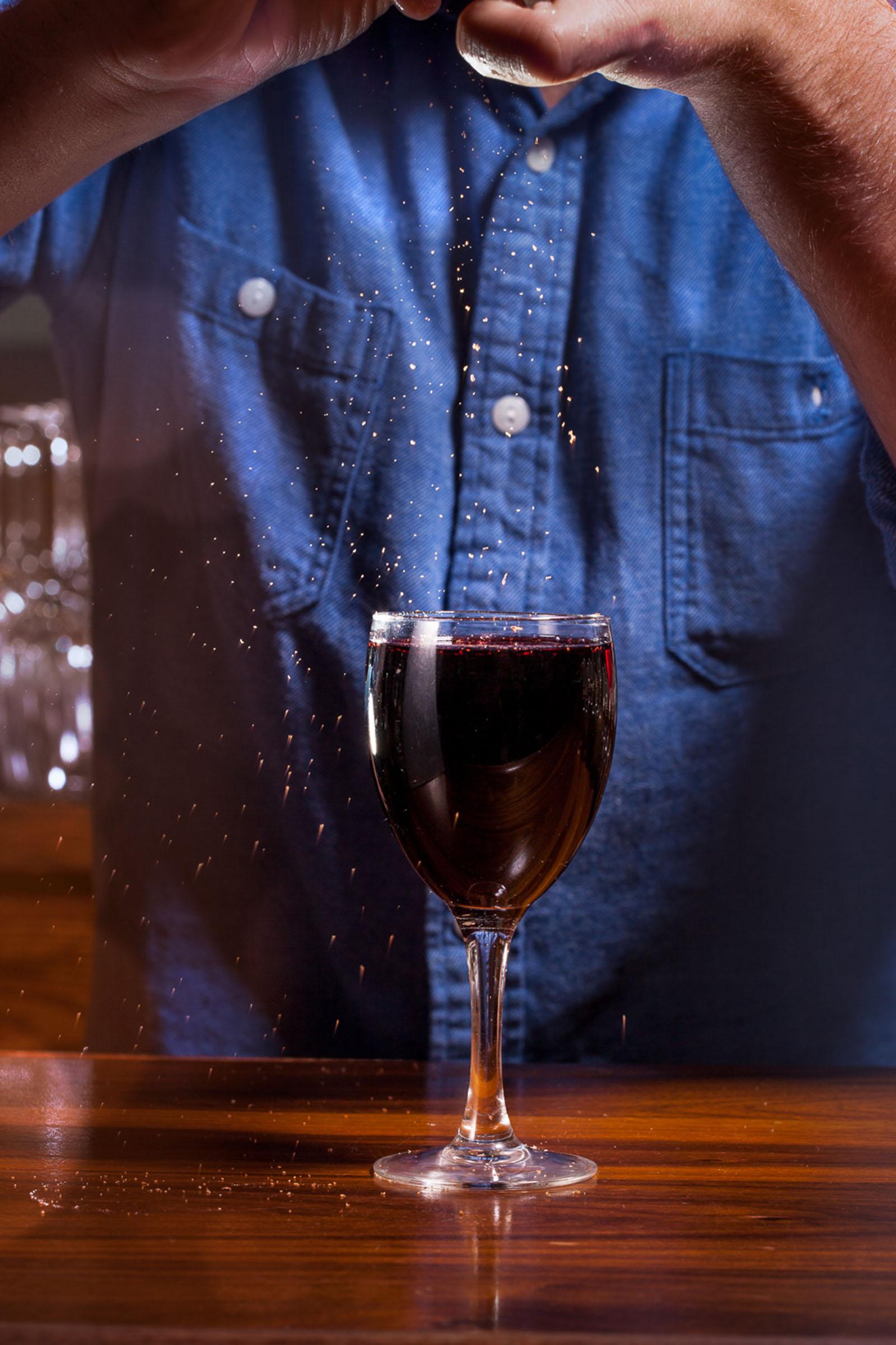 Artfully styled cocktail in a vintage coupe glass