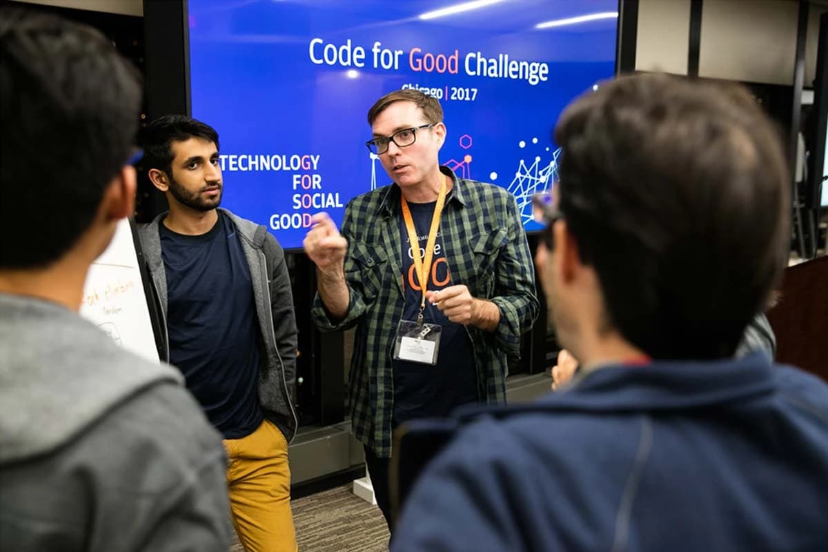 Team presentation during corporate hackathon