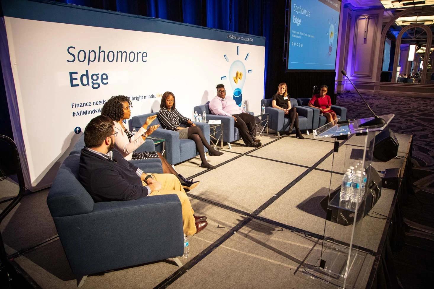 Group of new graduates at corporate orientation