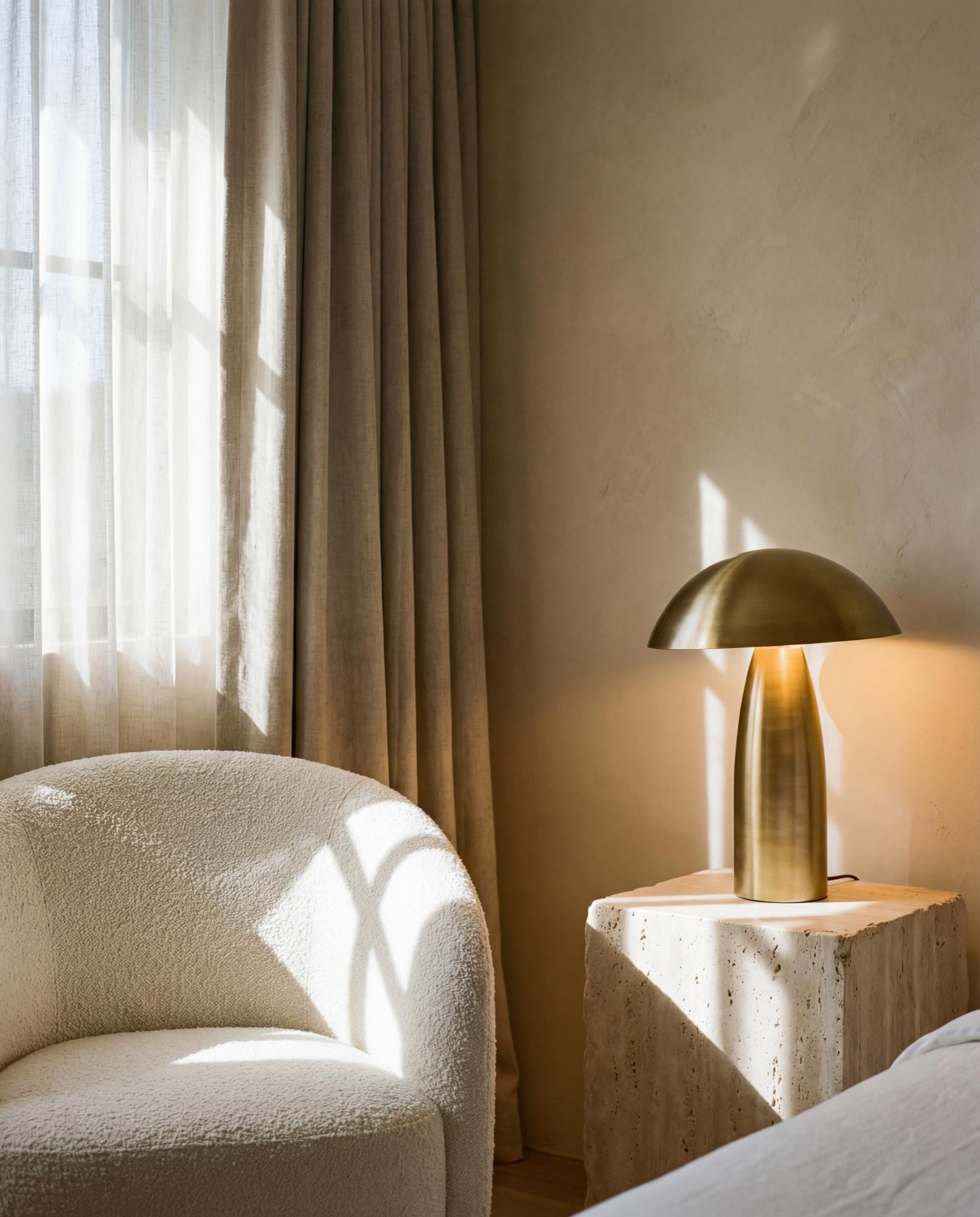 Quiet luxury corner in a tranquil hotel interior