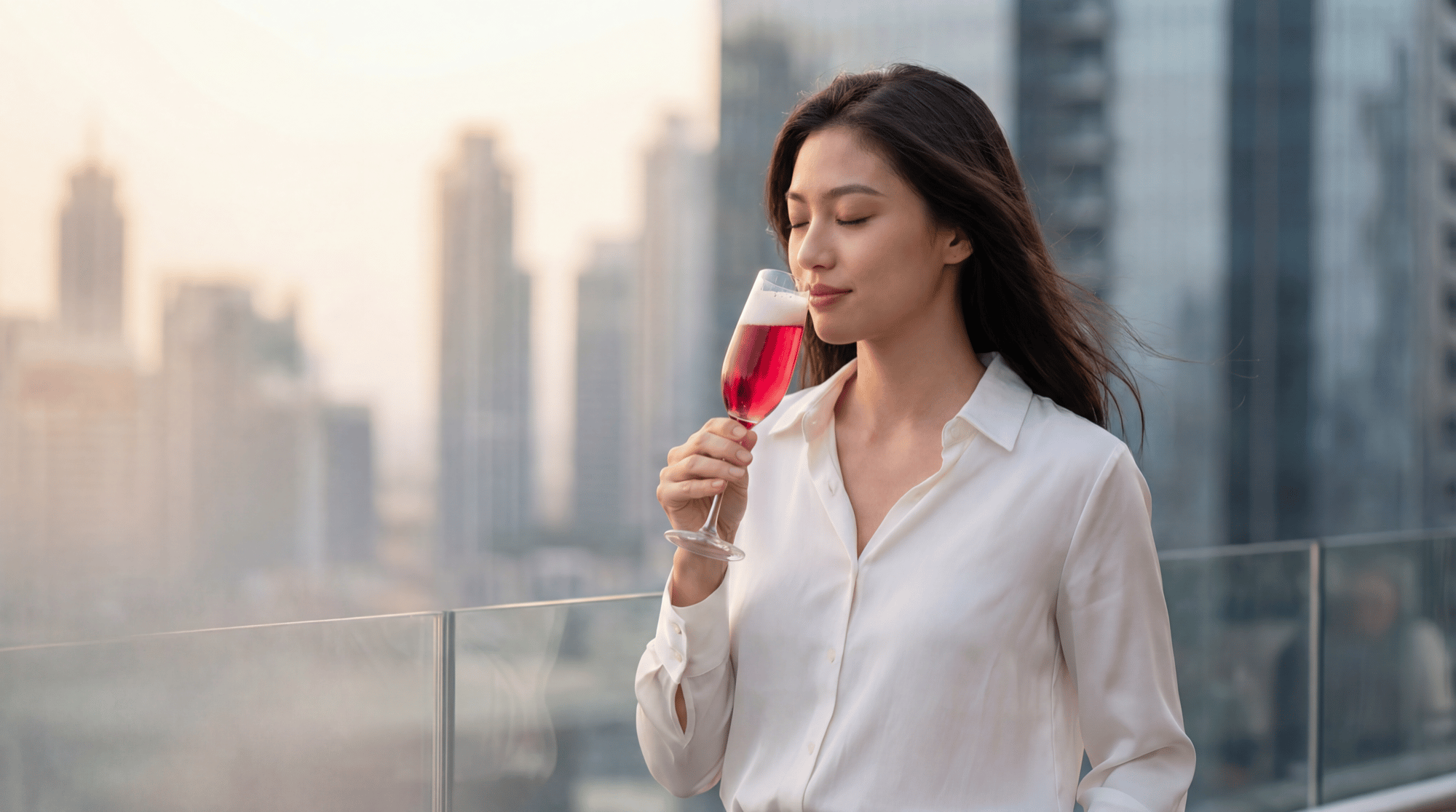 Lifestyle photography of guests enjoying a quiet moment in a premium hotel suite