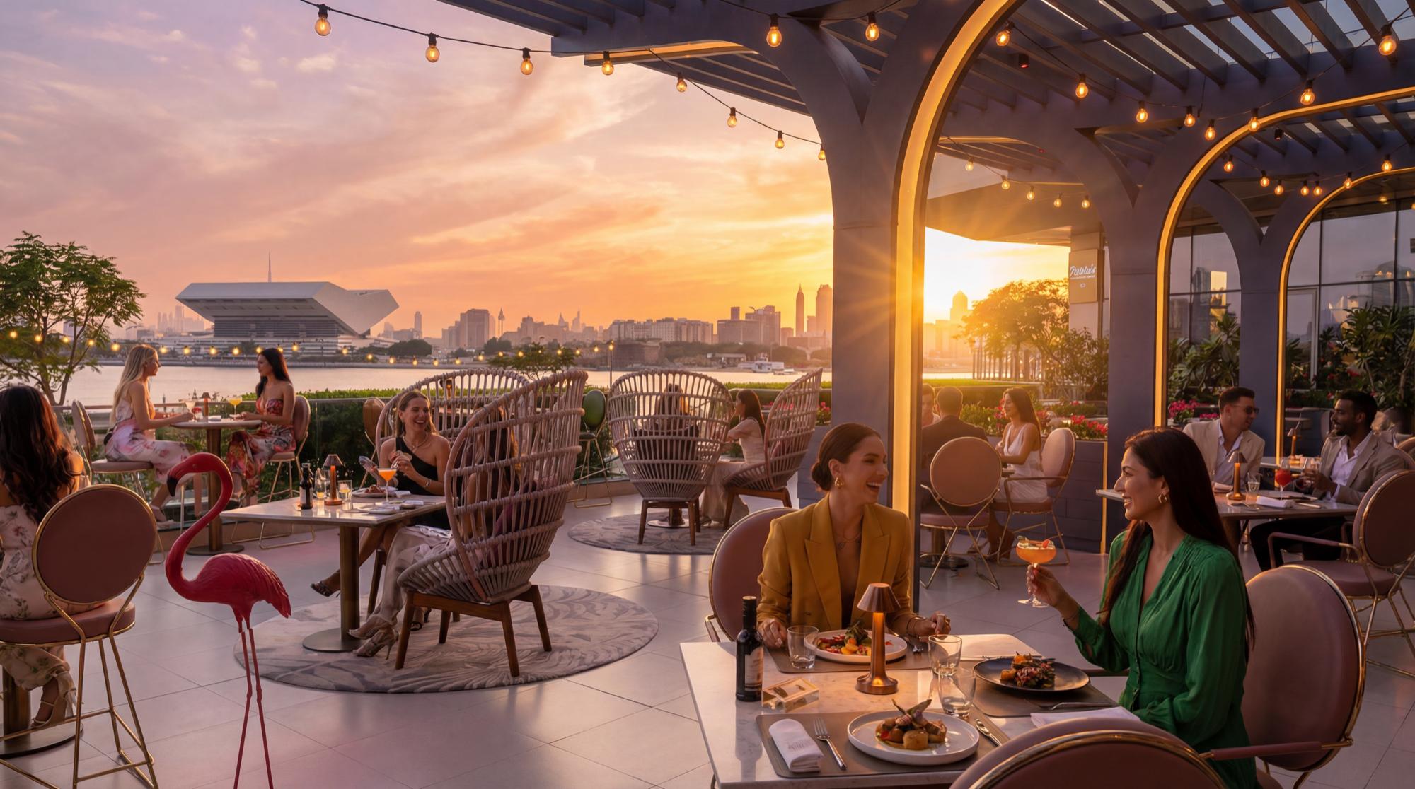 High-end bar lifestyle photography in Dubai with dramatic architectural lighting