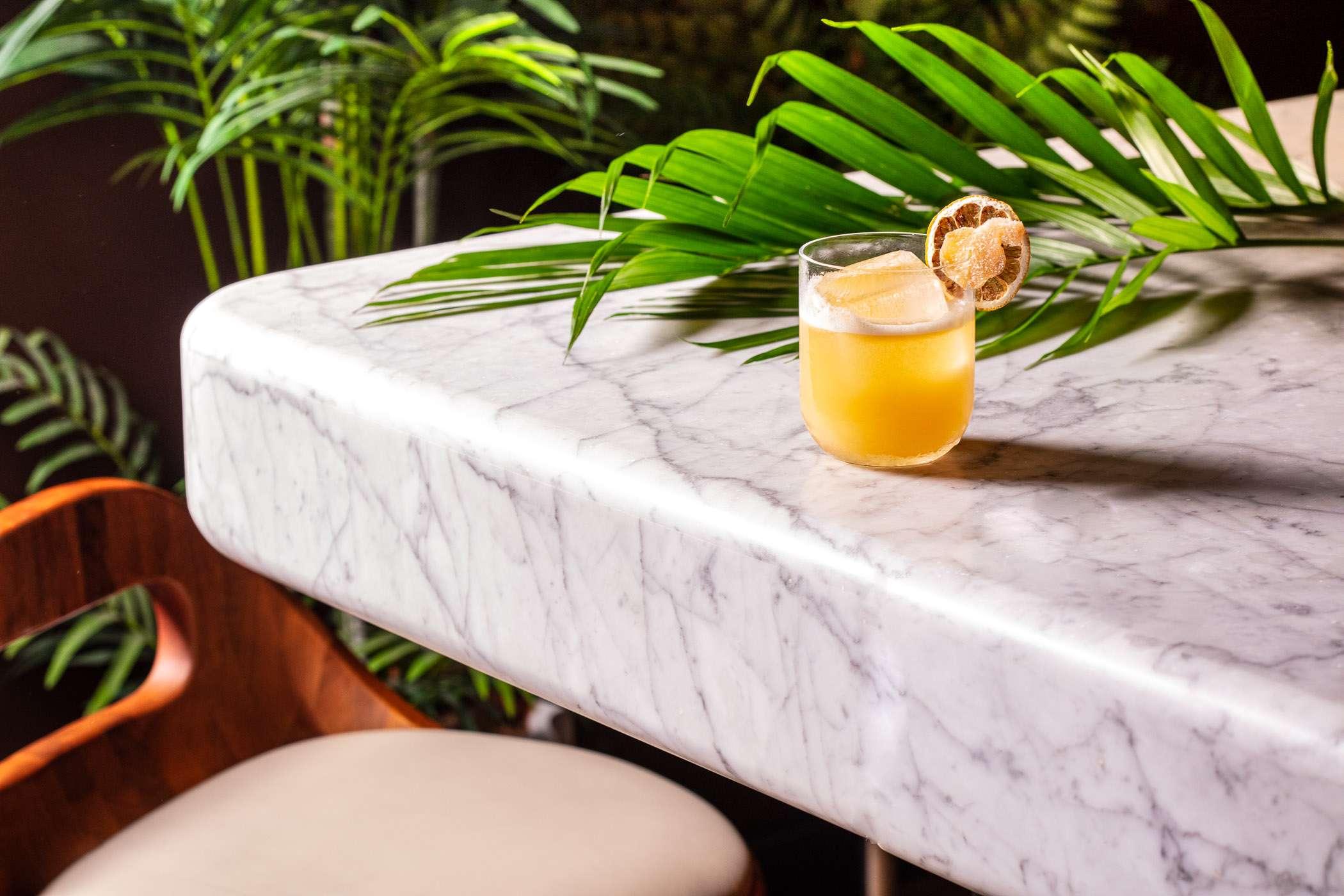 Cocktails on the bar at Scarpetta Miami