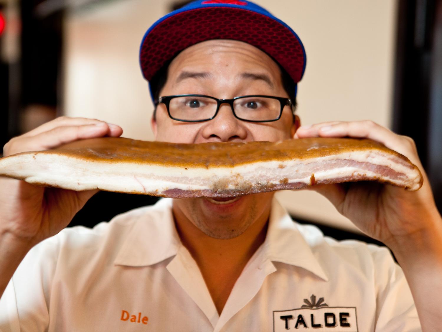 Dale Talde chef portrait with urban background
