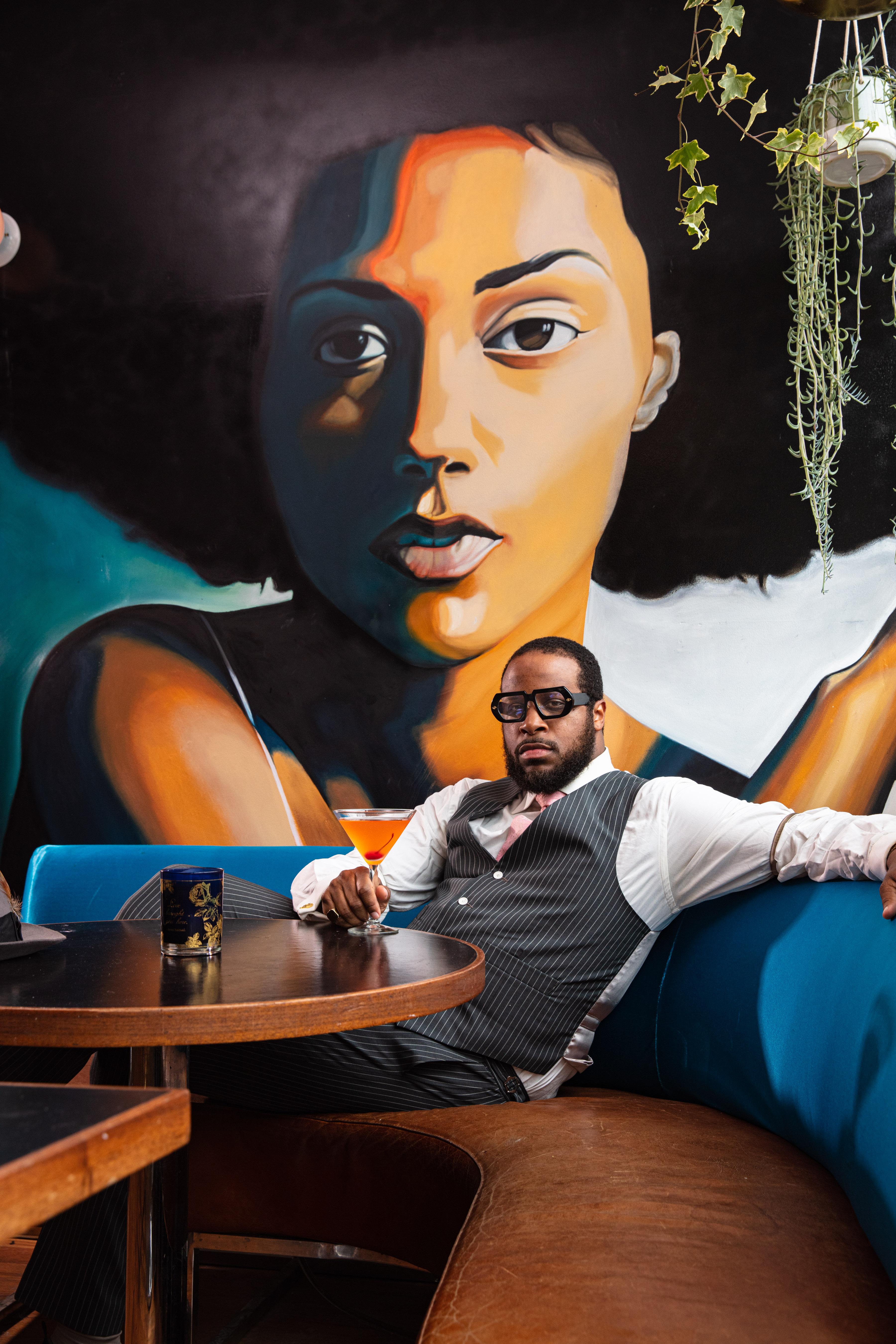 Close up portrait of pastry chef dusting dessert