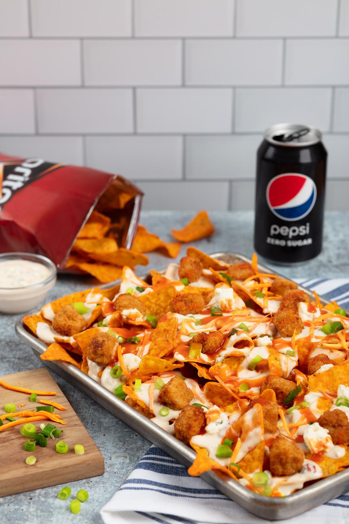 Buffalo Chicken Nachos made with Doritos for PepsiCo culinary campaign