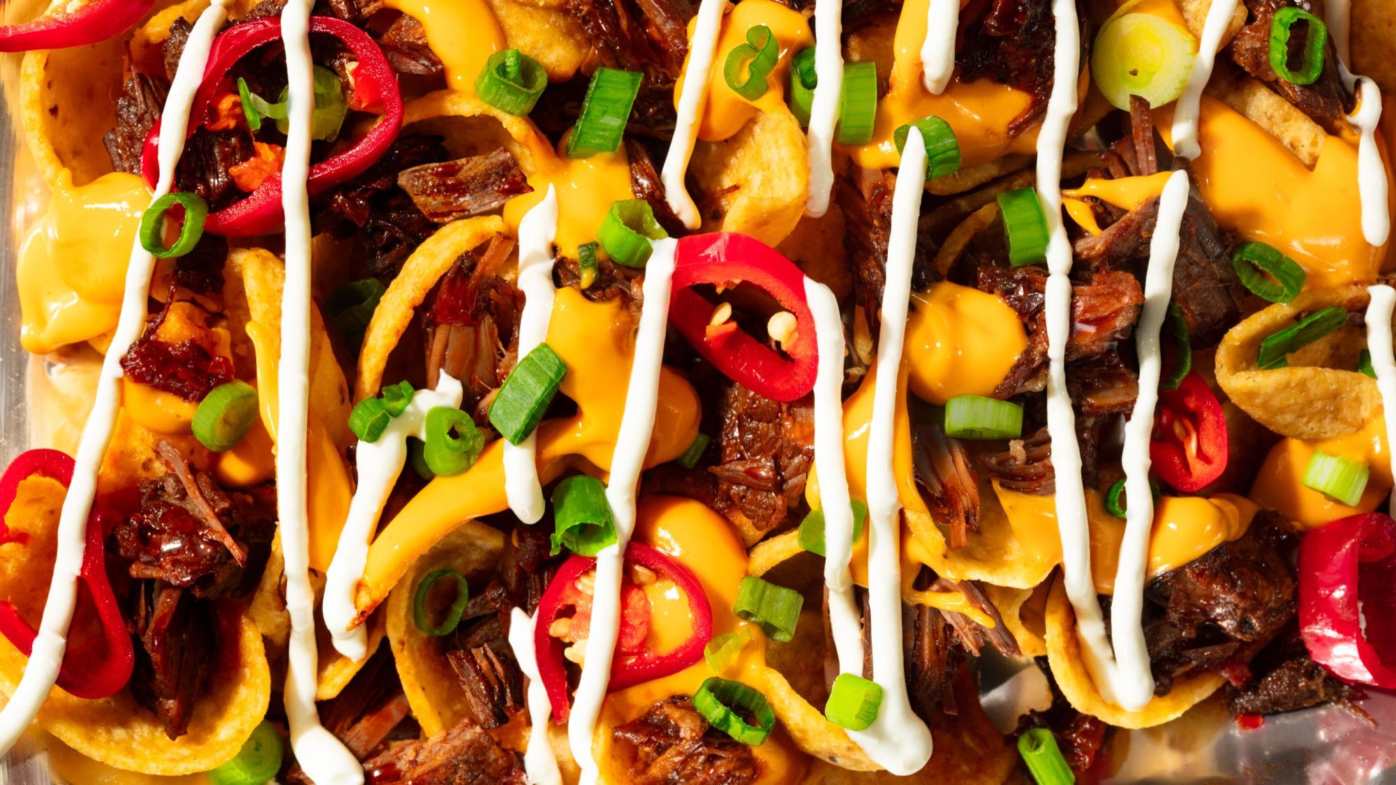 Top-down view of Walking Taco with Pepsi for MetLife Stadium concession advertising