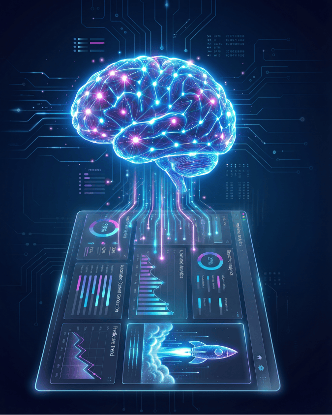 AI SEO Consulting AI SEO and GEO Vertical Illustration